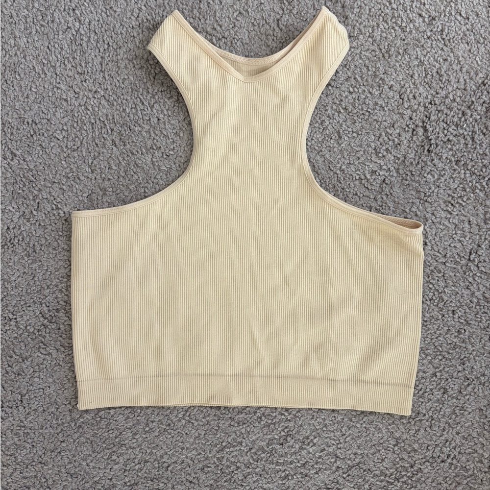 Wild Fable Cream Ribbed Crop Top